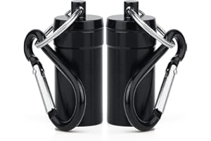 DKBT Popielniczka kieszonkowa w podróży, bezzapachowa, 2 sztuki, popielniczka na wynos, mała mobilna popielniczka, przenośna popielniczka kieszonkowa z karabińczykiem (czarna)