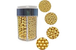 ‎TMADE Tortendeko 160g Super Goldene perle Zucker streusel Gold Perlen Tortenaufsätze Zuckerstreusel für Hochzeiten und tägliche Kuchen Dekoration Geburtstagskuchen