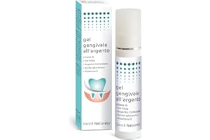 SANTE' NATURELS Gel Gengivale 50 ml ● Gel Dentizione per Denti con Argento Colloidale Vero, Acido Ialuronico, Aloe e Vitamina E ● Trattamento per Gengive Infiammate e Ritirate