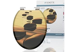 Schütte 80127 Schüte 80127-Asiento de Inodoro (Tablero de Fibra de Densidad Media, Dispositivo de Descenso automático), diseño de Flores, Motiv