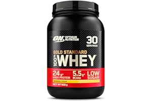 Optimum Nutrition Gold Standard 100% Whey, Protéine en Poudre, Goût Crème de Banane, 900g, 30 Doses