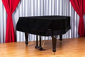 Clairevoire Grandeur: Klassische Premium Samt [ Grand piano ] flügel Klavier Abdeckung für Yamaha C3 / C3X / DC3 / G3 / CN186PE [186cm|6 ft 1 inch] [Mitternachtsschwarz]