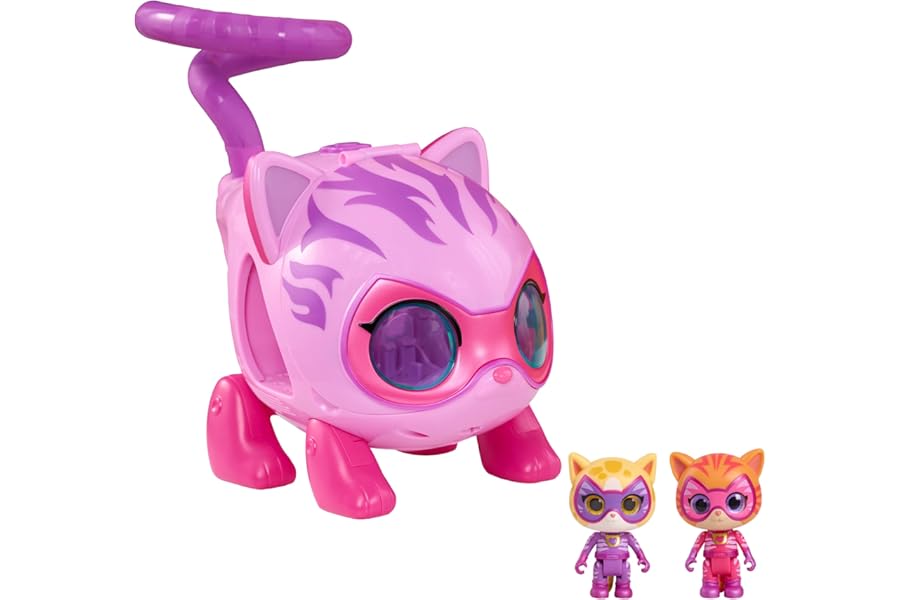 Just Play Disney Junior SuperKitties Su-Purr Wild Kitty Copter with Lights and Sounds, 3 Pieces, Poseable Figures, Toy for Fans, Girls, Kids, Ages 3 and Up