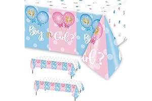 FALAFOTY Tovaglie Gender Reveal 2PCS Rosa Blu Tovaglia Impermeabile Usa e Getta Boy Or Girl Tovaglia da Festa a Tema Palloncino Decorazione Bambini Compleanno Baby Shower Decorazione per Feste 137×274cm (A)