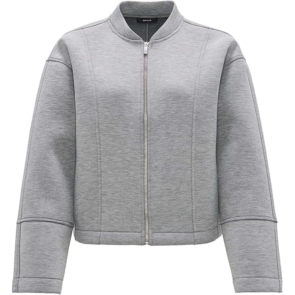 Opus Damen Strickjacke – Slim Fit Kurzarm Mit Mouliné-Effekt BCI
