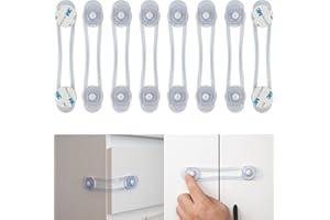 YOUR DAY MATE Serrures de Sécurité pour Enfants, 8 pièces, en Transparent, Multifonction Serrure pour Armoires, Tiroirs, Garde-manger, Four, Réfrigérateur, Protecteurs Set Bébés, Verrous de Sécurité pour Meubles