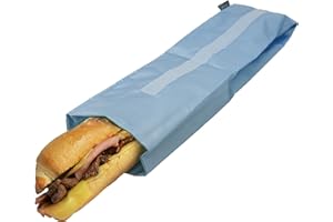 NERTHUS FIH 873 Bolsa para Bocadillo XL Reutilizable Azul, ecológica, Adaptable, facil de Limpiar y Apta para Lavadora