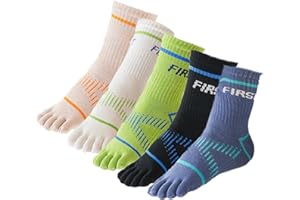 YUEHUAMECH Lot de 5 paires de chaussettes à orteils en coton pour enfants - Chaussettes respirantes à cinq doigts - Chaussettes à orteils - Motif mignon - Chaussettes fantaisie pour garçons et filles de 6 à 15