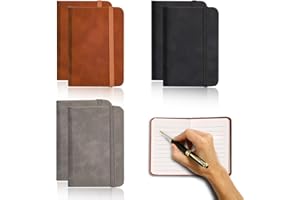 KUBDPQOR Notebook, 6 Stück Tragbares Notizbuch A7, Mini Notizbuch (2.95"x4.3" 200 Seiten), Hardcover Notizbuch, Notizblock A7, Dickes Liniertes Papier Notizbücher, Perfekt für Unterwegs(3 Farben)