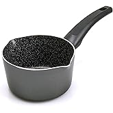 Alluflon Tradizione Italia Cazo con Boquilla, aluminio, negro, 14 cm