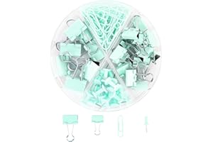 TWOBUD 72 Bulldog Paper Push Pins Set Metal Binder Clips with Box Small Foldback Clips File Money Paper Stationary Clamps Desk Accessories Organizer for Office School Home Kitchen Shops Supplies