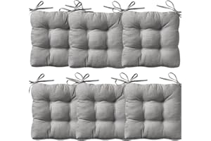 REINO MANSIDI Cojines para Silla, Acolchados 40 x 40cm, Relleno de Fibra Hueca 5cm, Ideal para la Decoración de Cocina y Salón, Comedor y jardín. Fabricados en España (Pack 6, Gris)