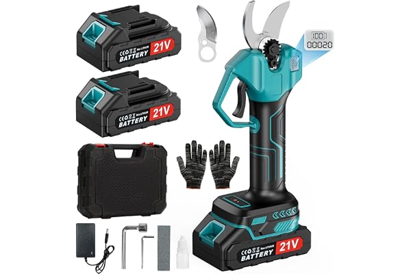 BIAOQINBO Sécateur Électrique Sans fil - Secateur a Batterie avec 2 Batteries 2000mAh & Écran LCD, Ciseaux de Jardin Professionnel pour Taille Haies, Arboriculture, Vignoble et Arbres Fruitiers