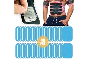 Devenirriche 40 Pcs EMS Trainer Gel Pads, Muscle Toner Pads Training Replacement Gel Sheet Pads ABS Fitness Electric Stimulators Pads, Accessory for AB Workout Toning Belt