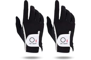 FINGER TEN Golf Gloves Men Left Hand Right Rain Grip Weathersof Value 2 Pack, Mens Golf Glove Wear Resistant Non Slip Flexible Durable