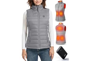 UNBON Chaleco Calefactable Mujer, Chaleco Calefactable con Batería USB 10000mAh, Chaleco Térmico Eléctrico Mujer con 3 Temperaturas 6 Zonas de Calor, Chalecos Calefactor para Moto Caza