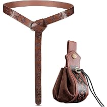 Ensemble Ceinture Et Sac Viking En Cuir PU - Style Médiéval Renaissance Pour Cosplay LARP Fêtes Déguisement
