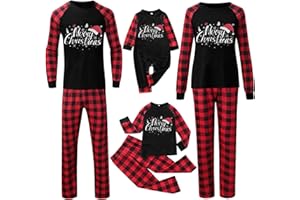 Weihnachtspyjama Familie Set: Schlafanzug Weihnachten Partner Damen Kinder Familien Outfit Set Hose Tshirt Herren Jungen Mädchen Rundhals Nachthemd Hausanzug Weihnachts Matching Pyjamas
