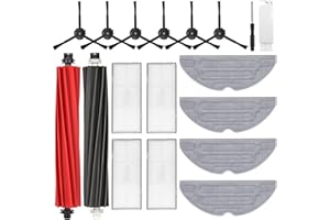 APZOVO Akcesoria do Roborock S8 S8 Plus S8 Pro Ultra, zestaw części zamiennych do Roborock S8 S8 S8 Pro Ultra, zestaw akcesoriów do Roborock S8 S8 + / S8 Plus, 2 gumowe szczotki, 4 filtry Hepa, 6 szczotek