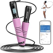 iMoebel Springtouw met verstelbare teller, springtouw van staal, antislip handgrepen, calorieënteller, timer voor fitness, boksen, gewichtsverlies, crossfit, zwart en wit iMoebel Springtouw met verstelbare teller, springtouw van staal, antislip handgrepen, calorieënteller, timer voor fitness, boksen, gewichtsverlies, crossfit, zwart en wit