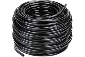 SSEHCWAN Micro Irrigation Tube,Drip Irrigation Line, 30 Meter Watering Tubing Hose, I.D 4mm/O.D 6mm Black Supply Pipe for Garden Irrigation System (50M)