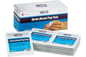 MEDca Alcohol Prep Pads, Sterile, Medium, 2-Ply PACK OF 100