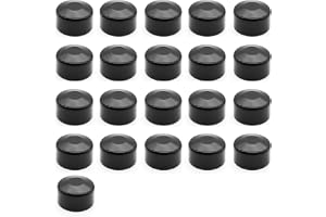 Enkotrade 21 stycken staketkåpor svarta för yttermått 60 mm, rörmössor av högkvalitativ plast, pyramid, runda staketstolpar, lock, staketskydd