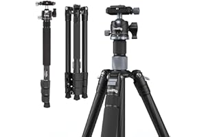 SMALLRIG Trípode de Fibra de Carbono con Columna Central, Monopié Desmontable, Rótula de Bola de 360°, Placa de Liberación Rápida, Carga de hasta 26,5lbs/12kg - 4059