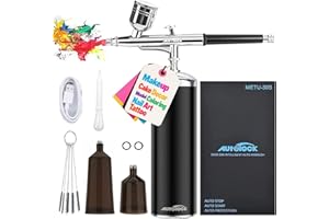 Autolock Aerografo, Airbrush Kit 30PSI con Compressore, Kit Pistola Aerografo Senza Fili