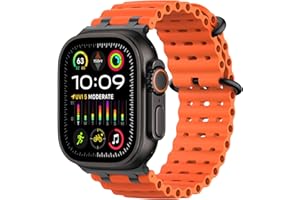 MoKo Ocean Band Kompatibel mit Apple Watch Ultra 3/2/1 49 mm, S11/S10 46 mm, 9/8/7 45 mm, SE3/SE2/SE/6/5/4 44 mm, 3/2/1 42 mm, Atmungsaktives Silikon-Sportarmband mit Metallverbinder