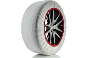 UNKNOWN Sumex Husky Textile Winter Car Wheel Ice, Frost & Snow Chain Socks for 18" Tyres - RED & WHITE (235/60 R18)