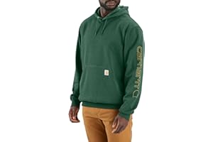 Carhartt Men's Loose Fit Midweight Logo Sleeve Graphic Sweatshirt Hooded
