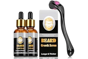 Endim Bartwachstum Bartpflege kit, mit Bartroller 0.5mm/2 Pack Bartwuchs Bartöl,Bartwuchs Derma Roller,Beard Microneedle, Bartpflege-Set Geschenk für Männer/Vater