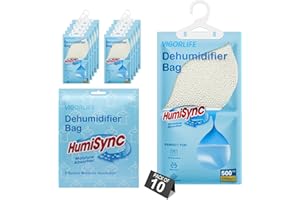 VIGORLIFE 10 Pack x 230g Buste Deumidificatore da Appendere, Sacchetti Deumidificatori Antimuffa per Armadio,Bagni e deumidificatori per uso domestico,Assorbi Umidità In Armadi,Casa,Cucine