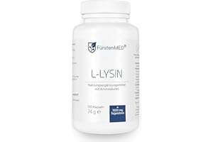 ‎FÜRSTENMED FürstenMED® L-Lysin Kapseln Hochdosiert - 1500mg Pflanzlich fermentiertes L-Lysin pro Tagesdosis - 120 Kapseln, Laborgeprüft, Vegan & Ohne Zusatzstoffe