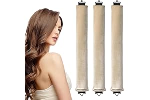 MEETTIKEY 3 pcs Boucles Sans Chaleur, Bigoudis Pendant la nuit, Bande de Boucles Sans Chaleur, Kit de Coiffure pour Tous les Types de Cheveux (Beige)