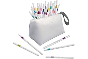 Emott - Uni-Ball - Uni Mitsubishi Pencil - Trousse 40 Feutres Emott - Pour Écrire, Dessiner, Tracer avec Style ! - Pointe Fine 0,4 mm - 40 Couleurs