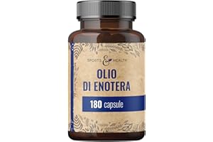 CDF SPORTS & HEALTH SOLUTIONS Capsule di olio di enotera perle - 180 capsule Alto dosaggio di 2000 mg per dose giornaliera, con vitamina E naturale. Capsule di olio enotera per la pelle - evening primrose oil
