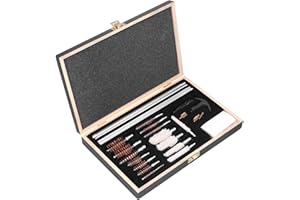 01 02 015 Kit de Limpieza de Pistola Universal, Suministros de Herramientas de Limpieza de Escopeta de Rifle de Calibre 12-410ga de Metal con Estuche para Pistola para Pistola