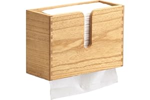 KIRIGEN Toallero de Madera Toallero de Pared para Cocina, WC y baño con Capacidad para Toallas dobladas en C, Z y Triple Servilletas Color Natural