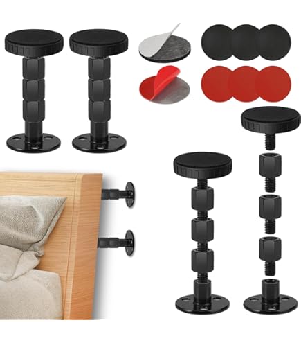 Anti-schuddende hoofdbordstoppers voor muur, muurbeschermer van meubels, bedframe geluidsbumper, anti-vibratie geluiddichte pads om te voorkomen dat de muur raakt, 20 stuks rond, zwart en wit