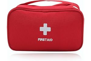 NAMIS Botiquín de Primeros Auxilios Vacío Viaje Pequeño Kit Primeros Auxilios Auto Portátil Bolsa Botiquin Vacia para Hogar Oficina Coche Camping Aire Libre Viajes y Deportes(Rojo)