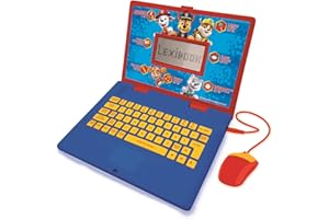 LEXIBOOK JC598PAi4 Paw Patrol-Educational and Bilingual Laptop Portuguese/English-Toy for Child Kid (Boys & Girls) 124 Activities, Learn Play Games and Music with Chase Marshall-Red/Blue
