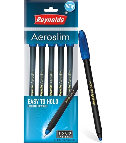 Reynolds BRITE BP 5 CT BAG - Penna a sfera leggera blu I con comoda impugnatura per una scrittura extra liscia I cancelleria per scuola e ufficio