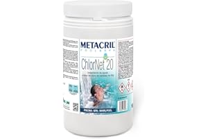 Metacril Chlor Net 20 1Kg TRICHLORO en comprimés de 20gr. Dissolution Lente. Idéal pour Piscine ou Jacuzzi (Teuco, Jacuzzi, Dimhora, Intex, Bestway, ETC.) Expédition IMMÉDIATE