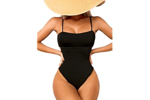 USUN Costume da Bagno Intero da Donna Costume da Bagno con Ritaglio Vita Alta Controllo della Pancia Costume Intero Monokini