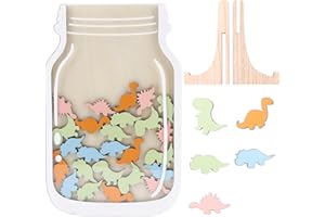ONRYSXN Reward Jar with Tokens, Dinosaur Incentive Jar for Children Behaviour Motivate Pot Star Collect Jar Reward System Chart Reusable Personalized Reward Chart for Inspiring Good Behaviour in Kids