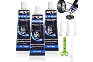 Sinofort 3 Piezas Pegamento Neumatico, Pegamento Vulcanizante, Repara Pinchazos Coche, Pegamento Caucho para Neumáticos de Reparación Rápida, Sellador de Neumáticos para Moto/Camiones/Coches