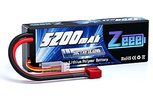 Zeee 2S Lipo Batterie 7.4V 50C 5200mAh RC Batterie avec Deans T Plug pour RC Evader BX Auto Voiture Camion Truggy RC Hobby