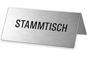 ‎OFFORM DESIGN Tischschild Aufsteller Edelstahl Stammtisch 85x40mm Nr.2660 VE 1